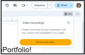Record new video box in Google Slides